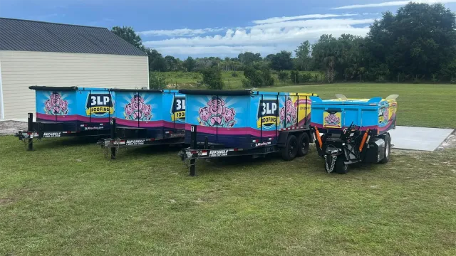 3LP Roofing fleet wrapped by CL Visual
