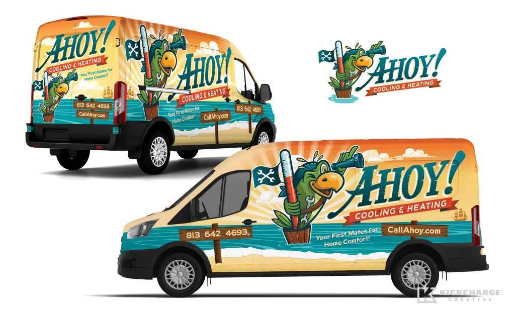 Ahoy! Heating & Cooling award-winning truck wrap