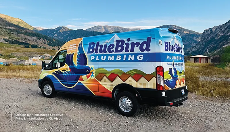 BlueBird Plumbing van wrap