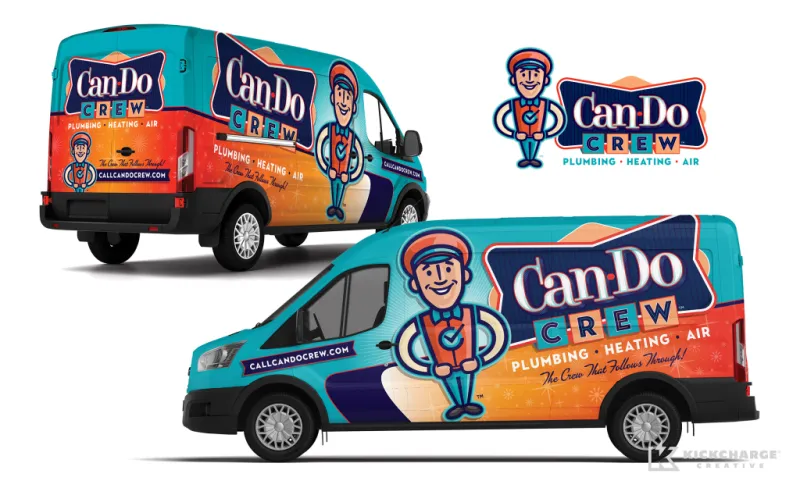 CanDo Crew Plumbing, Heating and Air Tops in Trucks wrap
