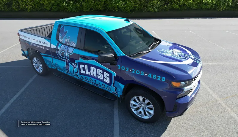 Class Roofing truck wrap