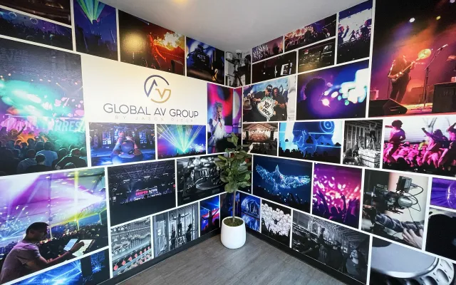 Global AV Group photo collage wall