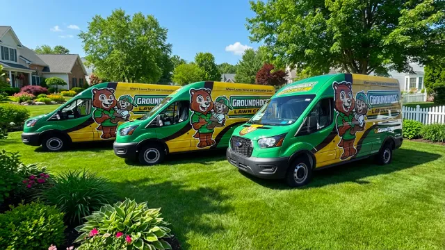 Groundhogs Lawn Care fleet wrapped by CL Visual