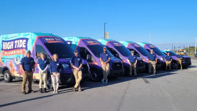 High Tide Plumbing fleet wrapped by CL Visual