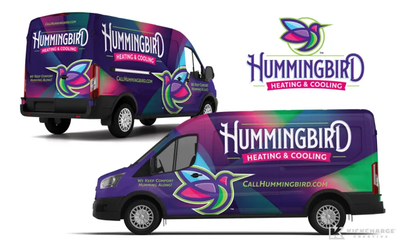 Hummingbird Heating & Cooling Tops in Trucks wrap