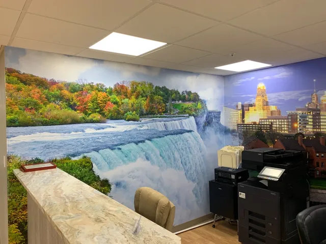 Niagara Falls and Buffalo skyline panoramic mural
