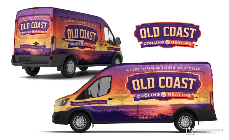 Old Coast Cooling & Heating Tops in Trucks wrap