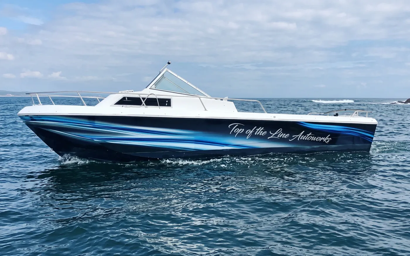 Top of the Line Autoworks full-hull boat wrap