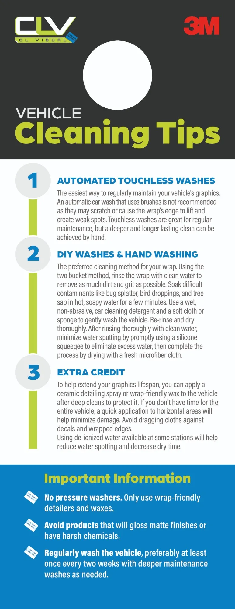CL Visual care guide card, back: Vehicle Cleaning Tips