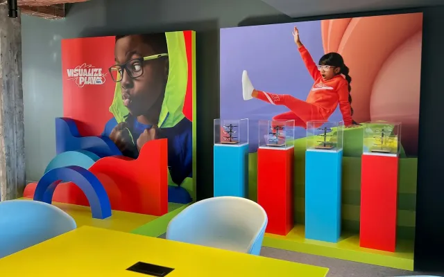 Visualize & Play colorful architectural film wall